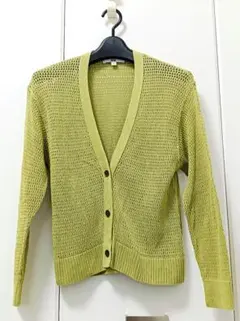 UNIQLO★ニットカーディガン★黄緑★ライトグリーン★M★ユニクロ