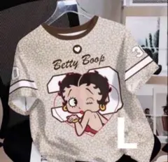 半袖Tシャツ L BettyBoop ベティちゃん　ヒョウ　ハート　伸縮のサムネイル