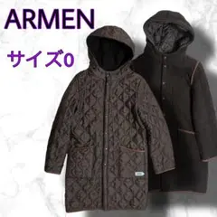 ARMEN アーメン◆キルティングジャケット◆リバーシブル◆フリース◆ブラウン