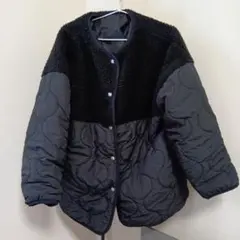 Discoat ボア×キルティングジャケット ブラック Mサイズ