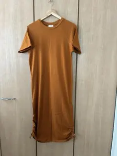 LOWRYS FARM オレンジ カットソーワンピース 半袖