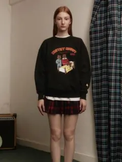 MAINBOOTH キャラクタープリントスウェットプルオーバー 韓国ファッション