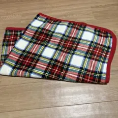 チェック柄フリースミニブランケット 美品