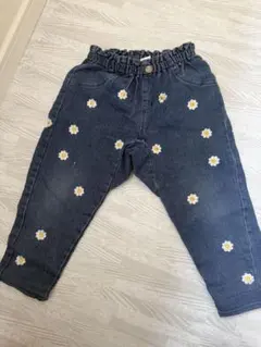 バースデイ 100cm 花柄刺繍 デニムパンツのサムネイル