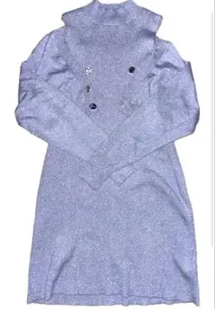 レディアゼル　ラメ入りタートルネックワンピースブルー