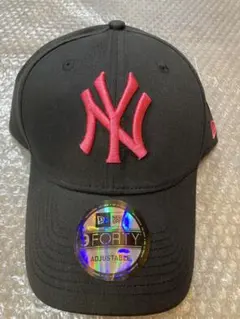 New Era NYロゴ Black色Pink刺繍男女用キャップフリ➖サイズ