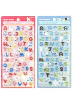 ボンボンドロップシール　新作　アルファベット　ハローキティ　はぴだんぶい