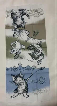 わちふぃーるど ダヤン 手ぬぐい 鳥獣戯画風　ノベルティのサムネイル