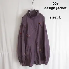 【値下げ◎】 USED / 刺繍 デザイン ジャケット フーディー パーカー L