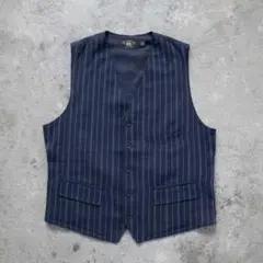 ネイビー ストライプ スーツベスト