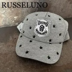 ラッセルノ キャップ　ライトグレー×黒 星柄 ルチャ スウェット地 ゴルフウェア
