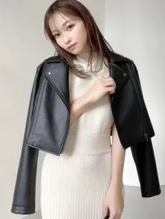 春　RESEXXY リゼクシー フェイクレザーライダースジャケット Mサイズ