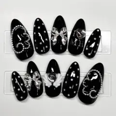 ネイルチップ 現品 ウィッシュコア Y2K シズニルック 星 リボン