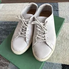 LACOSTE グレー　レザー スニーカー 39
