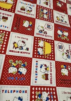 ハローキティ 生地 サンリオ レトロ パネル柄　キティちゃん　2003年