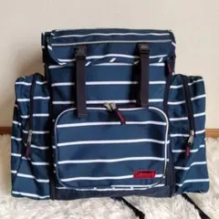 美品☆Coleman 拡張型 リュック 修学旅行 林間学校 合宿 ボーダー柄①
