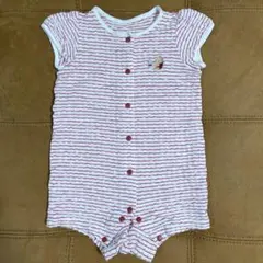現行品　ファミリア　ボーダー　半袖　ロンパース