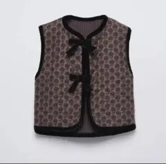 ZARA kidsコンビネーションニット フラワーベスト 89㎝