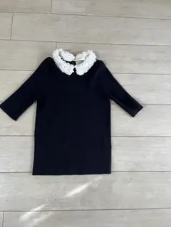 UNITED ARROWS フリル付きネイビー半袖