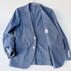 【極美品】SUIT SELECT テーラードジャケット リネン混 ネイビー M