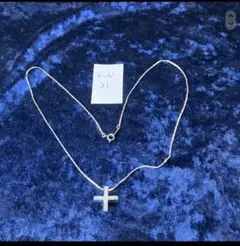 43/g/（4）シルバーカラー クロスネックレス 十字架