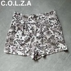 ゴルザ 花柄 ショートパンツ ホワイト グレー Mサイズ 【0594】