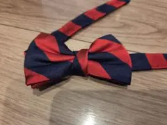Polo Ralph Lauren 蝶ネクタイ 赤と紺のストライプ☆使用回数1回のサムネイル