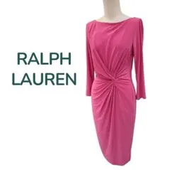 ローレン　ラルフローレン　ストレッチ素材　ツイストワンピース　美シルエット