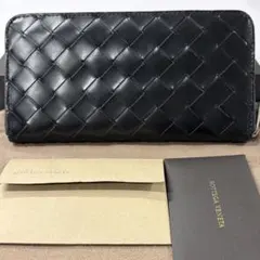 新品同様‼️ 現行　ボッテガヴェネタ　長財布　イントレチャート　ラウンドファスナー