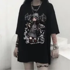 病みかわ 女の子 Tシャツ 量産型 地雷系 ゴスロリ ブラック 黒