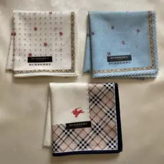 まとめ売り BURBERRY バーバリー 大判ハンカチ 3枚セット（シミあり）