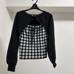 INGNIチェック柄ドッキングニットワンピース