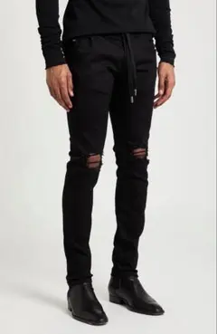 Dolce & Gabbana ダメージ加工 ブラックデニムパンツ - メルカリ