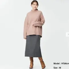 GU　ジーユー⭐チェックナロースカート　グレー　L