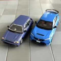 ホンダシビックガチャガチャ1/64ミニカー2台まとめ売りのサムネイル