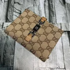 GUCCI グッチ 二つ折り財布 GGキャンパス シルバー金具