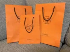 【HERMES】ショップ袋 3枚セット オレンジ
