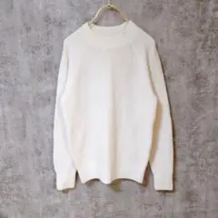 【美品】UNIQLO ユニクロ 長袖ニットセーター モックネック 白 S