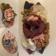 赤ちゃん花飾り付きヘアバンド