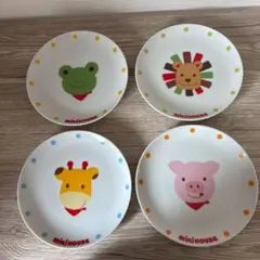 MIKIHOUSE　アニマル柄　お皿　4枚セット