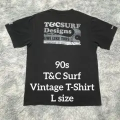 90s T&C Surf Sステッチ 両面両肩デザイン Tシャツ ブラック Lのサムネイル