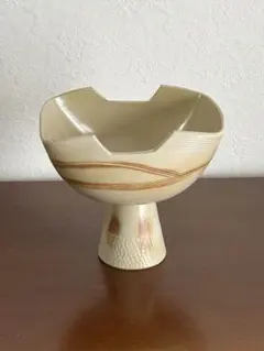 【未使用品】伊勢の花器 陶器 高足花器 花器 自由花 鉢 フラワーベース 池坊のサムネイル