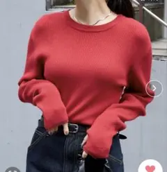 MONO-MART 配色ライン サムホール クルーネック ソフトリブニット 新品