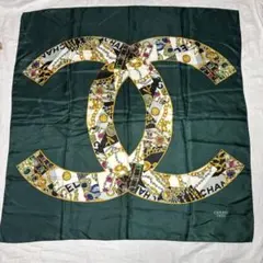 CHANEL シャネル スカーフ チェーン ジュエリー柄 大判スカーフ　シルク