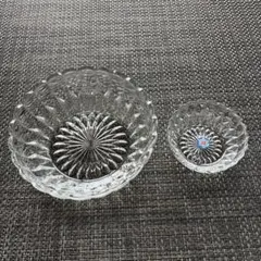 曽我ガラス　SOGA GLASS　昭和レトロ　ガラスボウル 2個セットのサムネイル