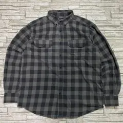 Faded Glory フランネルシャツ グレーチェック 2ポケット USA古着