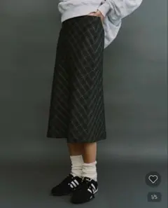 URAGO ユラゴ　チェックスカート　グリーン