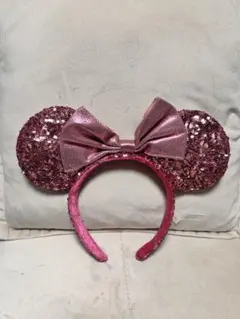 ミニー スパンコールカチューシャ 濃ピンク ディズニー