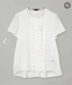 美品】yori 袖リボンブラウス チュニック フリル ホワイト - メルカリ