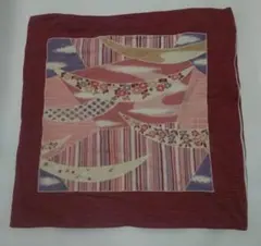 和風 模様 柄 座布団 カバー 小豆色